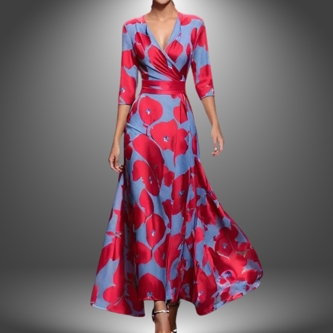 Marianne | Elegant long dress with floral pattern