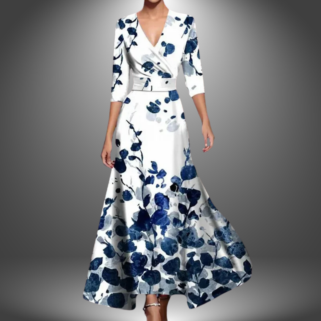 Marianne | Elegant long dress with floral pattern