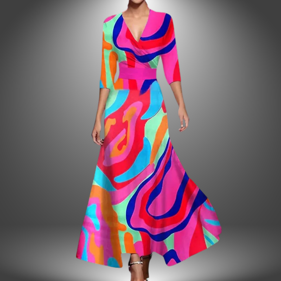 Marianne | Elegant long dress with floral pattern