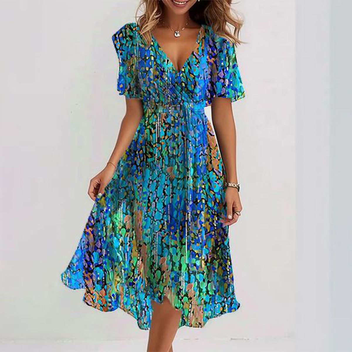 Sophie | Elegant floral dress with V-neck