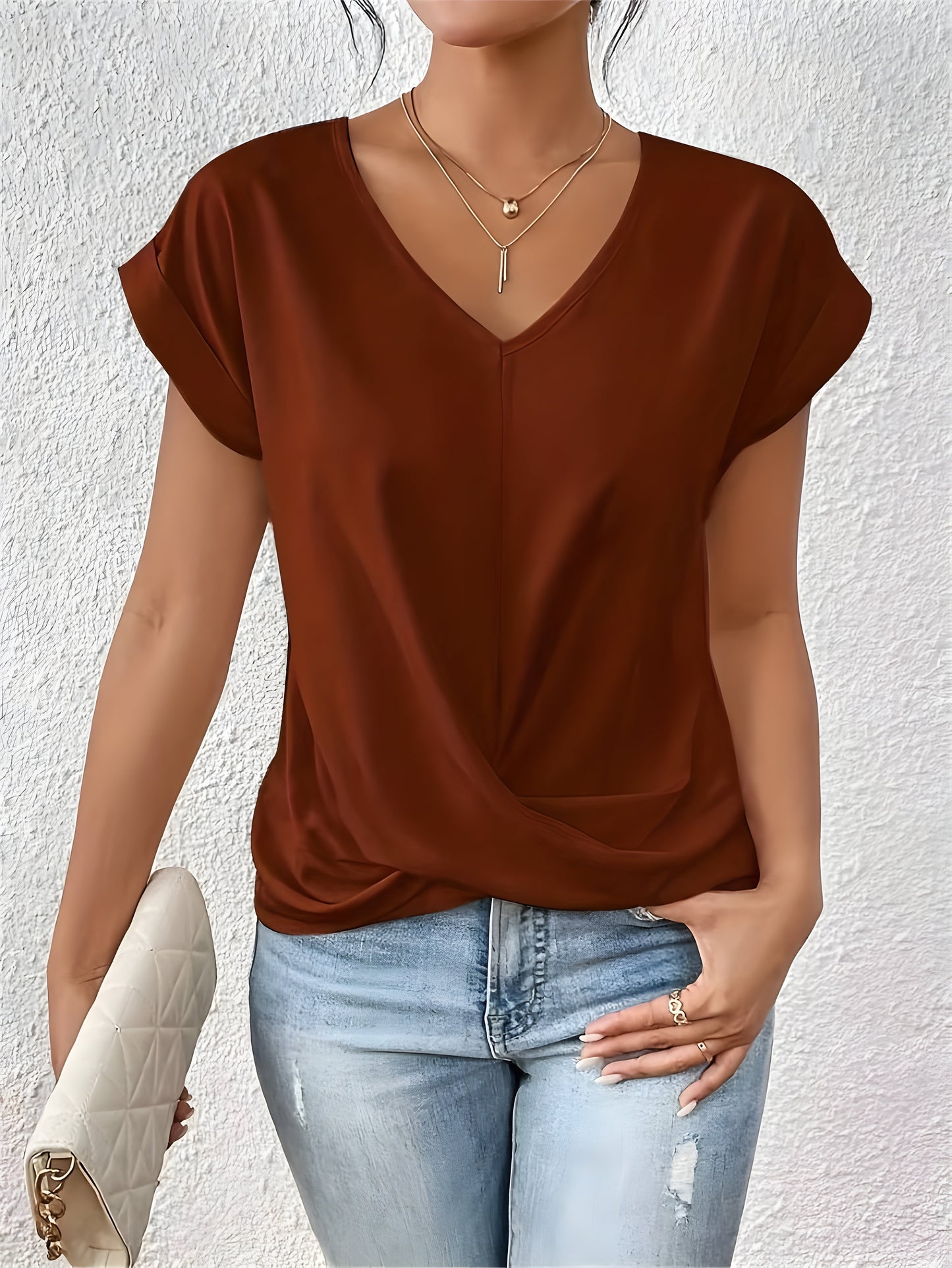 Elsa™ | Lässiges T-Shirt mit V-Ausschnitt