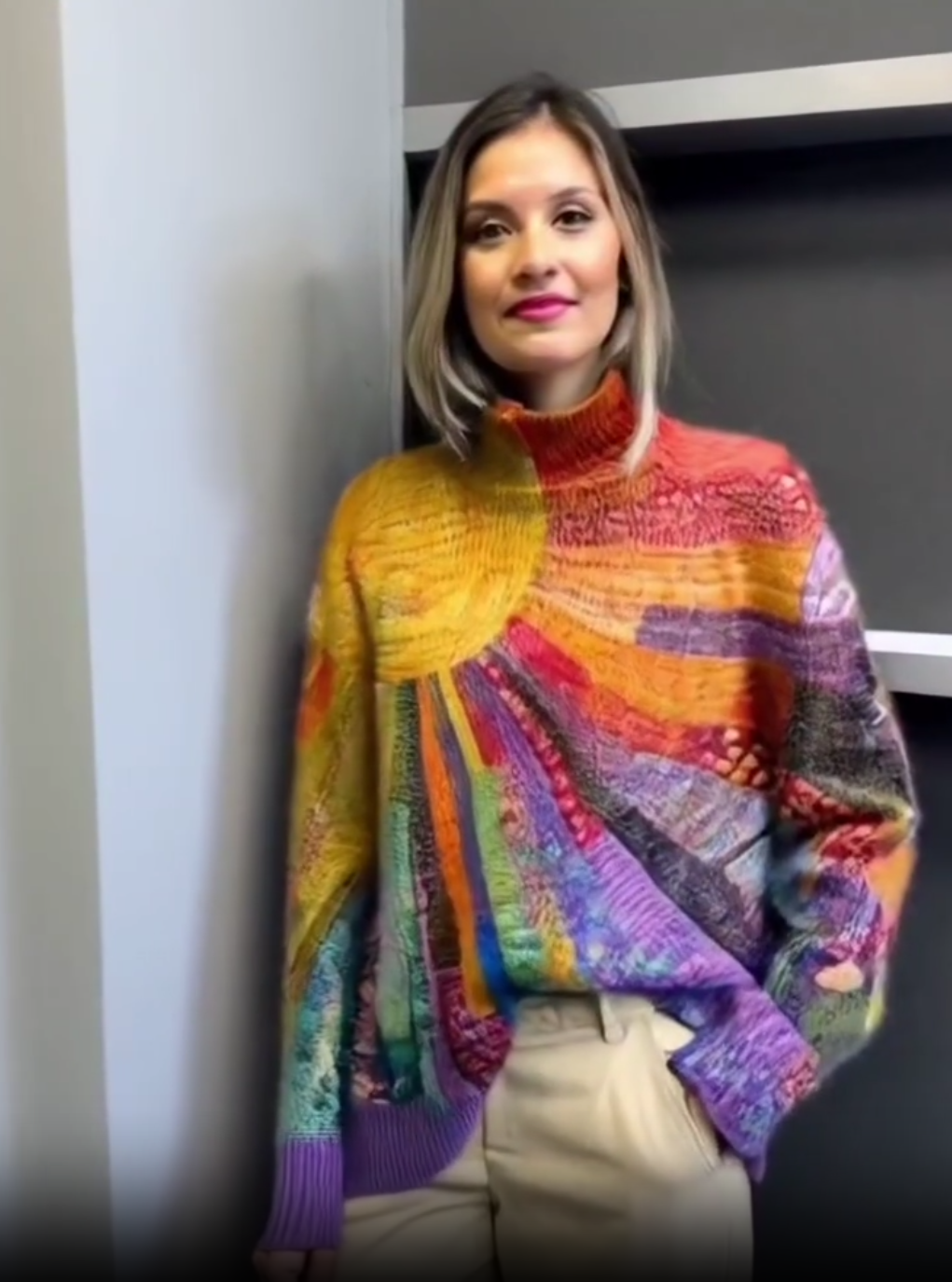 Lilibeth | Bunter Rollkragenpullover