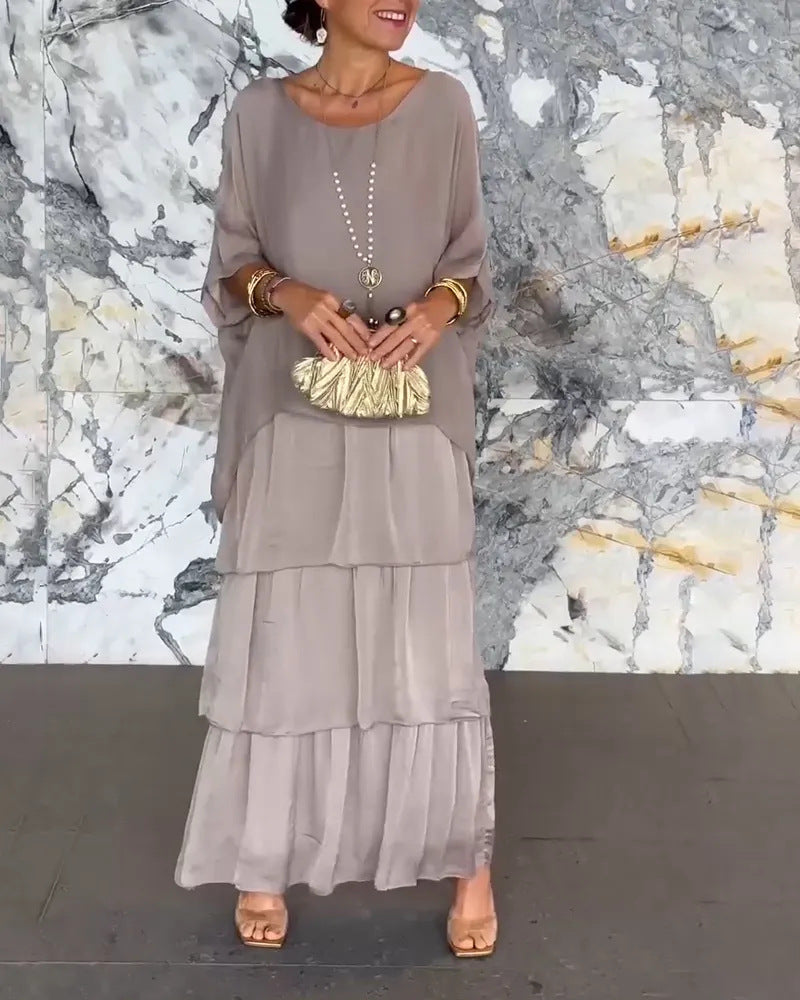 Morgan™ | Grünes mehrlagiges Maxikleid