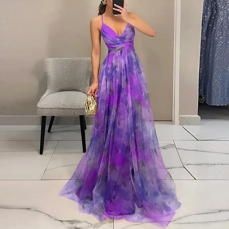 Gisele | Schmeichelhaftes Maxikleid mit Blumenmuster