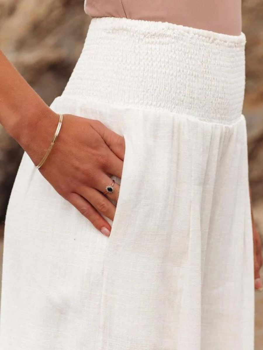 Lily Flowy Strandhose mit weitem Bein