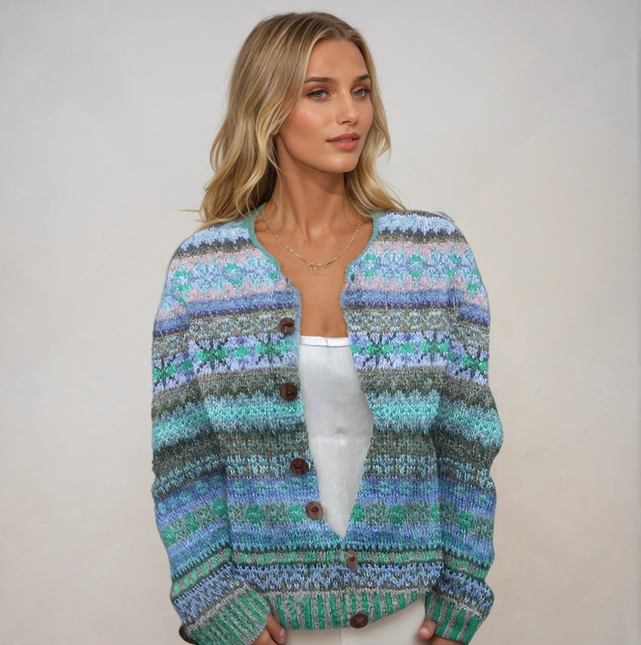 Lotta | Blaue Weste mit Aufdruck