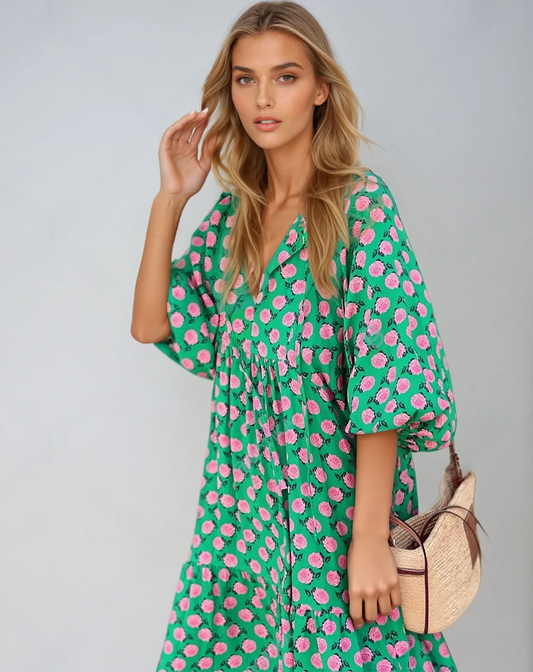 Blume | Langes Bohemian-Kleid