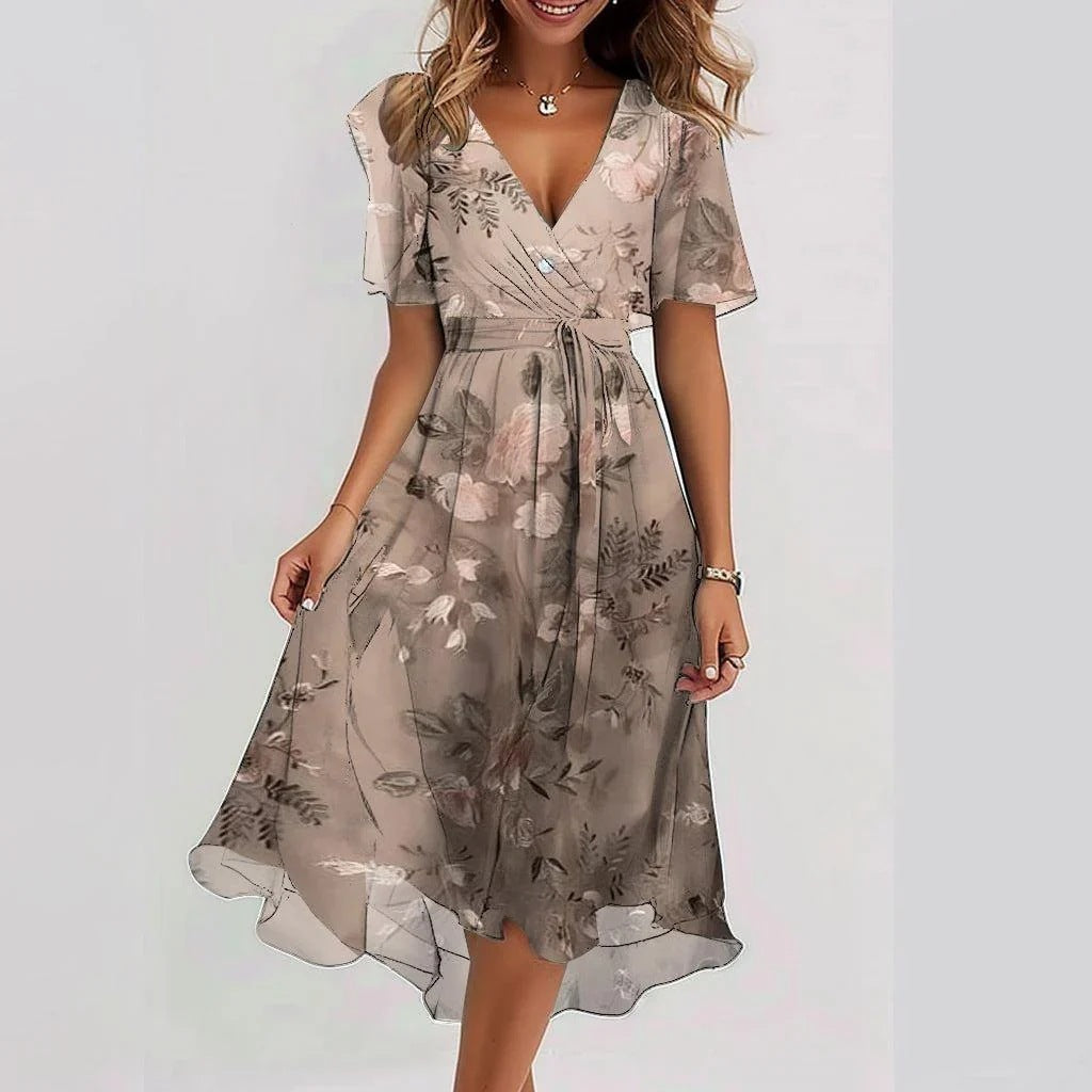 Lin | Robe midi fleurie élégante