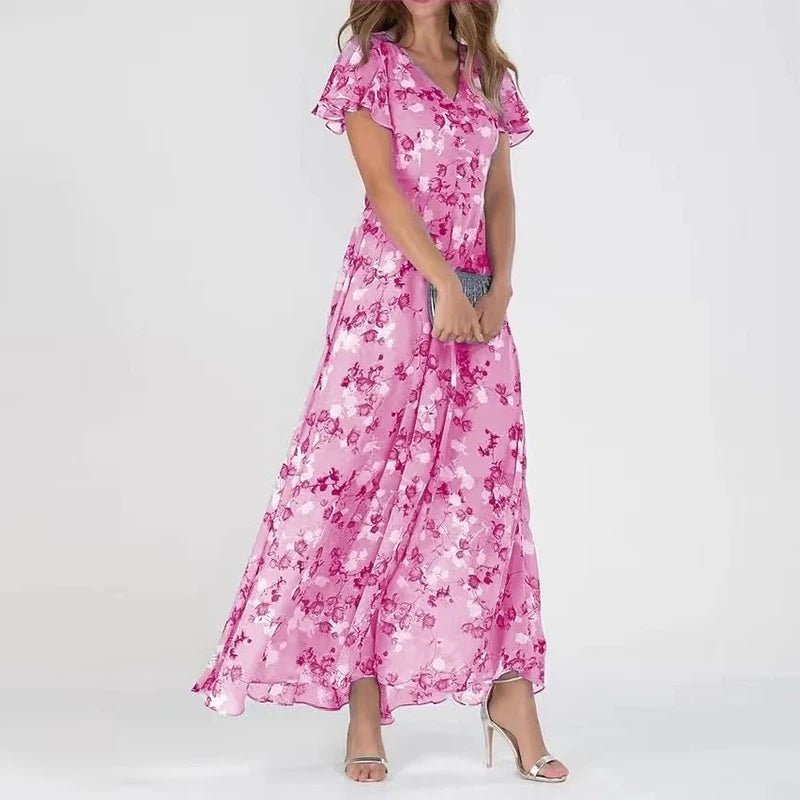 Kaitlyn | Elegantes Maxikleid mit Blumenmuster