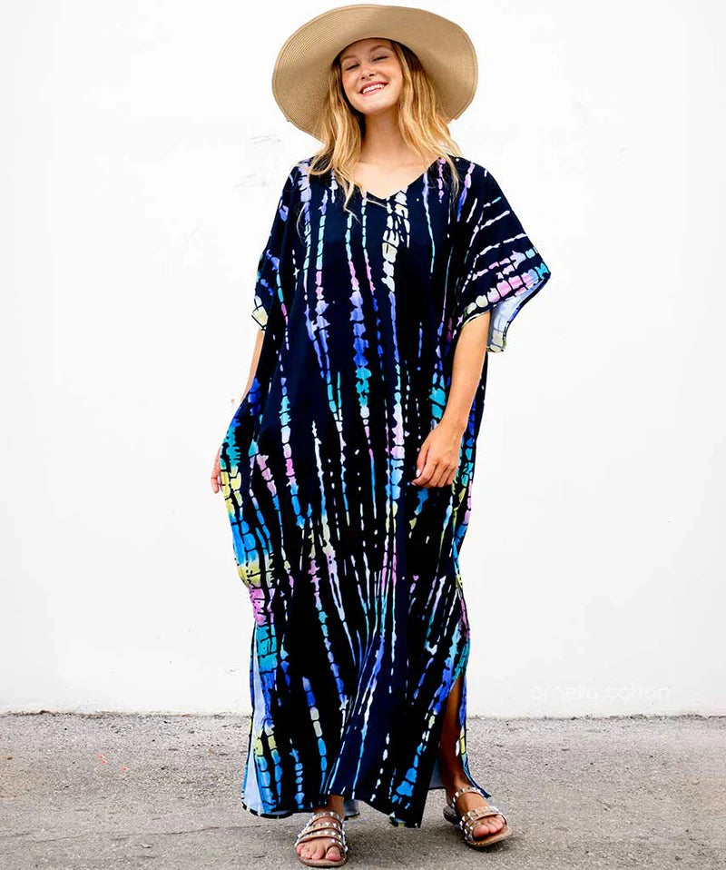 Kalina – Sommerkaftan aus Baumwolle und Leinen