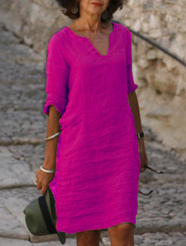 Annette | Lebhaftes Kleid mit V-Ausschnitt