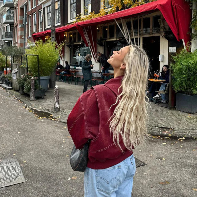 Faye™ – Übergroße Lederjacke