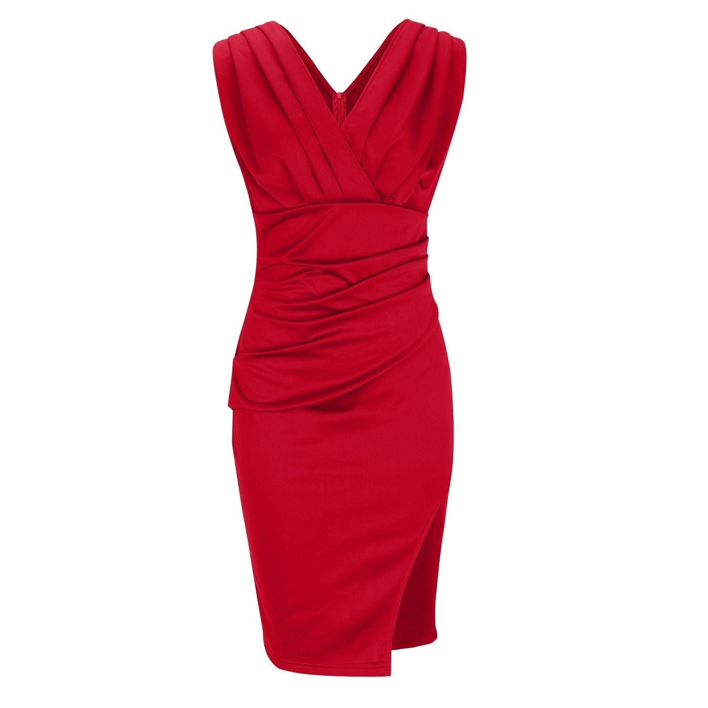 Freesie | Tailliertes Kleid mit V-Ausschnitt und Schlitz
