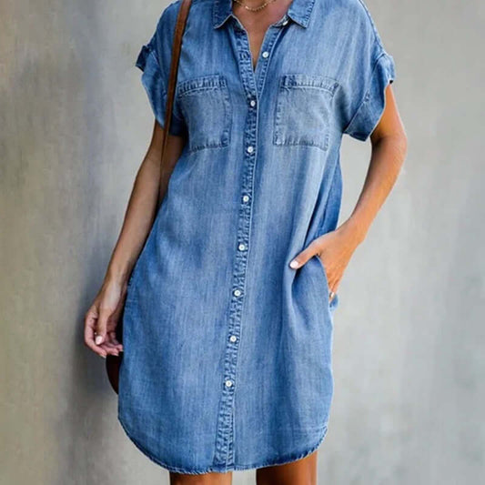 Camille | Elegant denim shirt dress