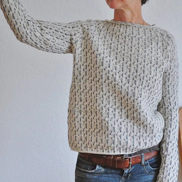 Otilia® – Eleganter grauer Pullover mit U-Boot-Ausschnitt