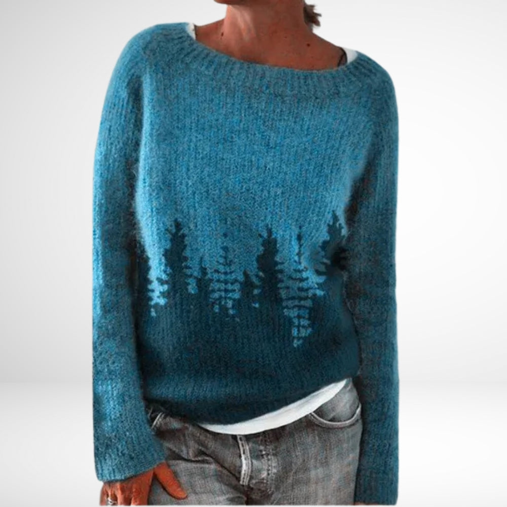 Dahlien | Retro-Winterpullover