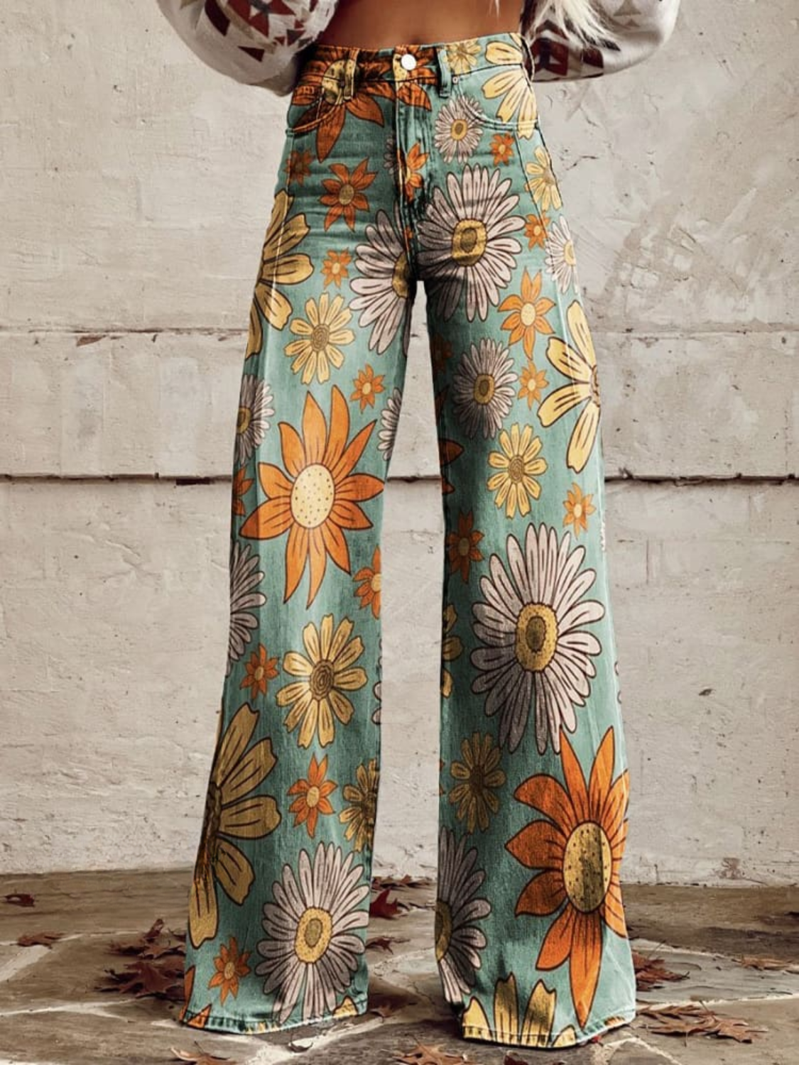 Rosalie - Blumen Weite Retro Hose