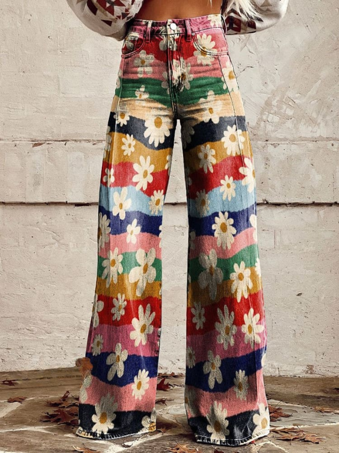 Ramona - Floral Weite Retro Hose