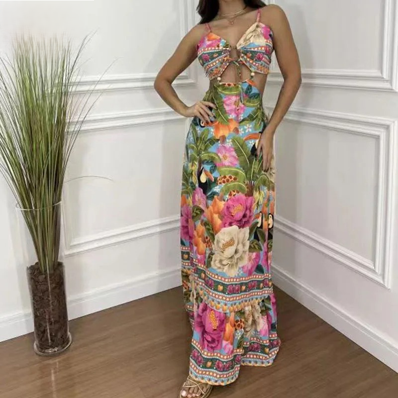 Divina™ | Tropisches langes Kleid