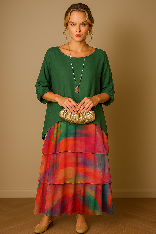 Carolina | Loose maxi dress with round neckline