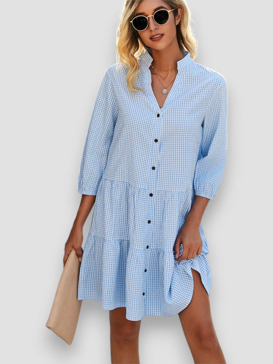 Weiß | Kariertes Kleid
