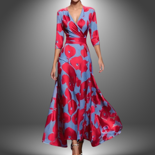 Marianne | Elegant long dress with floral pattern