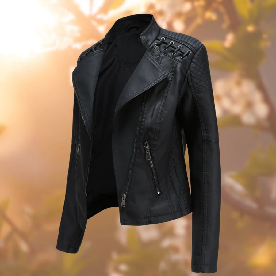 Amelia - Damen Bikerjacke aus Kunstleder