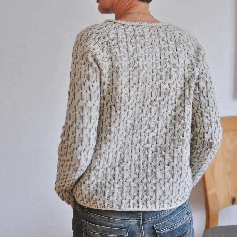 Otilia® – Eleganter grauer Pullover mit U-Boot-Ausschnitt