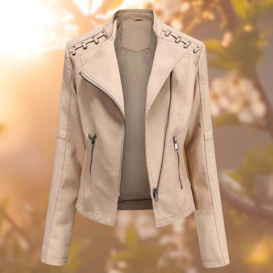 Amelia - Damen Bikerjacke aus Kunstleder