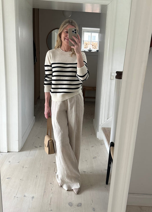 Gestuz LizaGZ Leinen-HW-Hose Tammy Light Sand