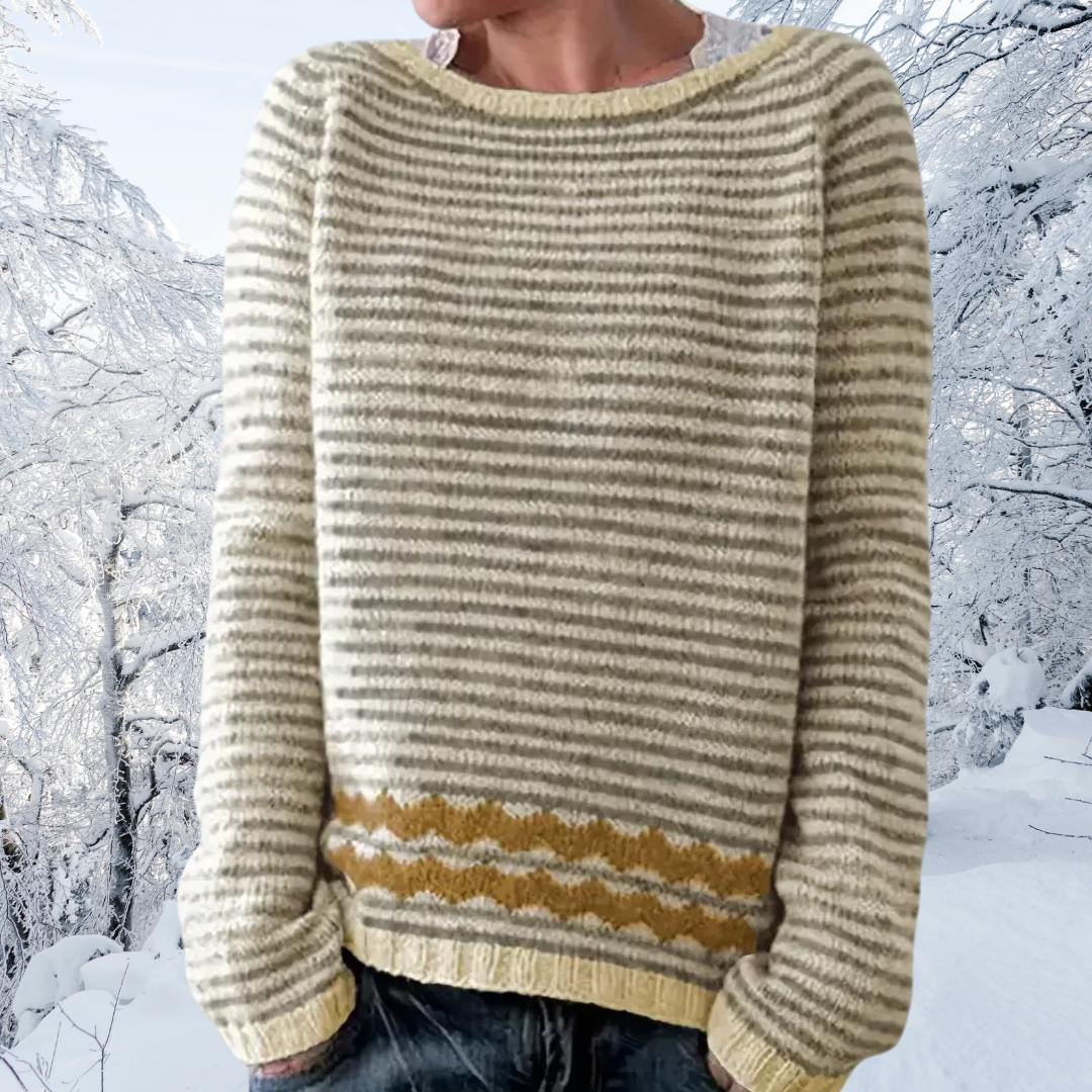 Daphne | Grau gestreifter Pullover