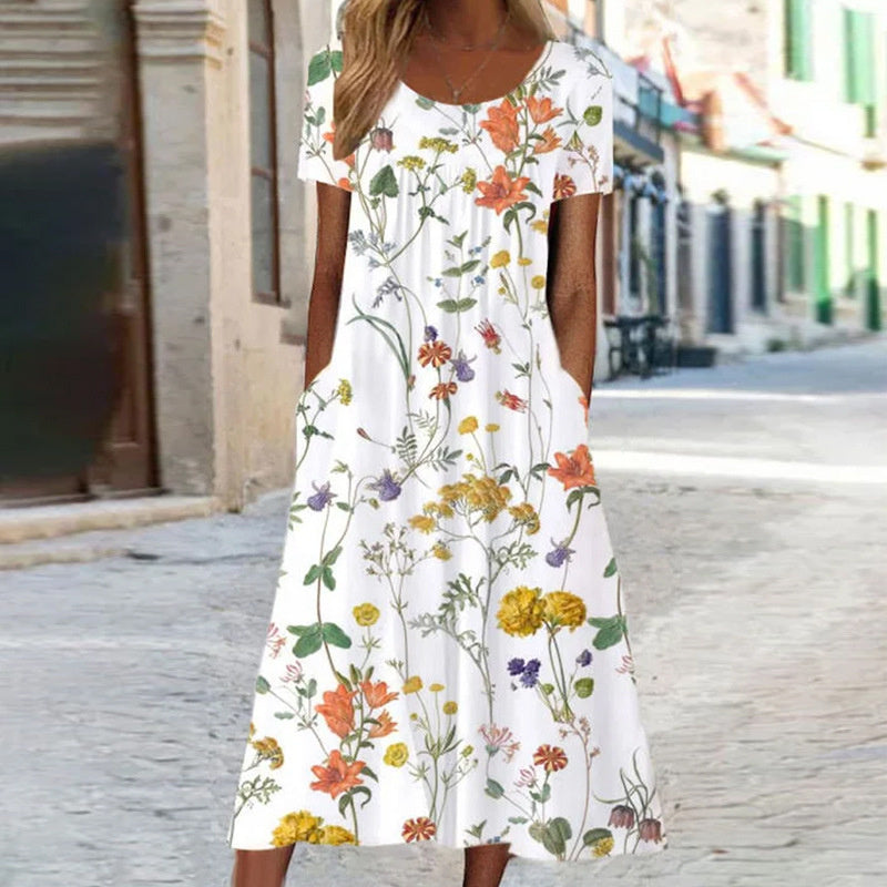 Isaura™ | Böhmisches Blumenkleid mit Überwurf