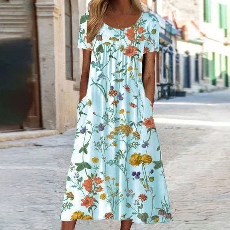 Isaura™ | Böhmisches Blumenkleid mit Überwurf
