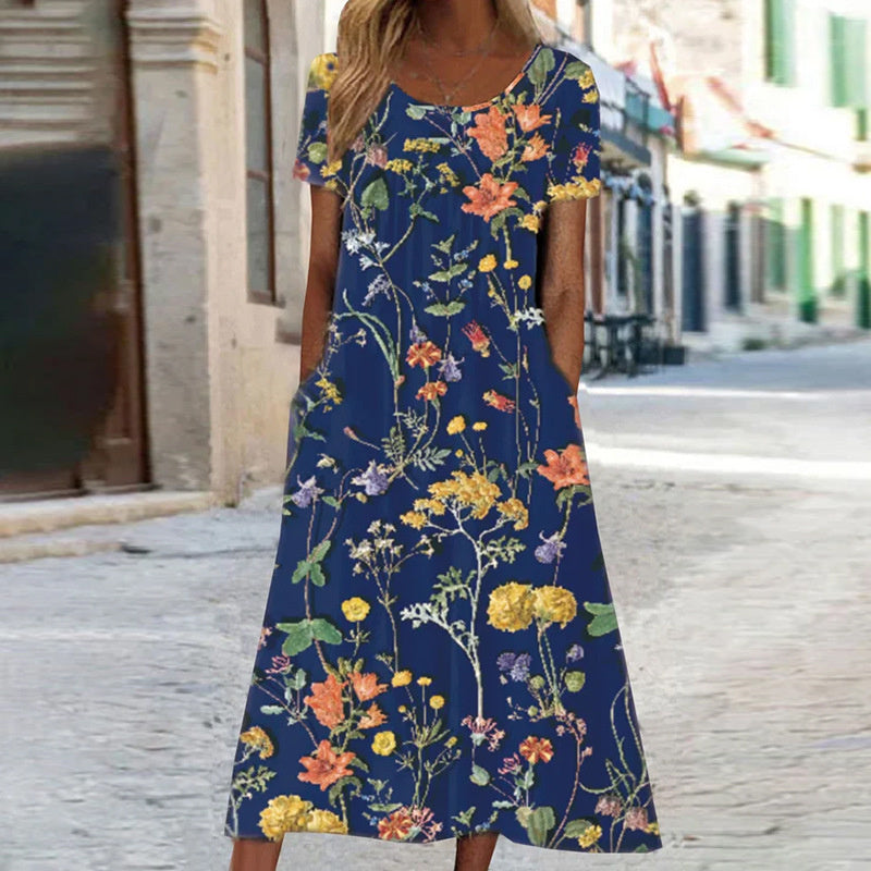 Isaura™ | Böhmisches Blumenkleid mit Überwurf