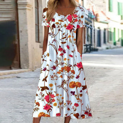 Isaura™ | Böhmisches Blumenkleid mit Überwurf