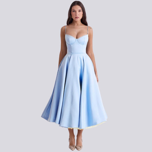 Kira | Elegantes Maxikleid in A-Linie mit V-Ausschnitt