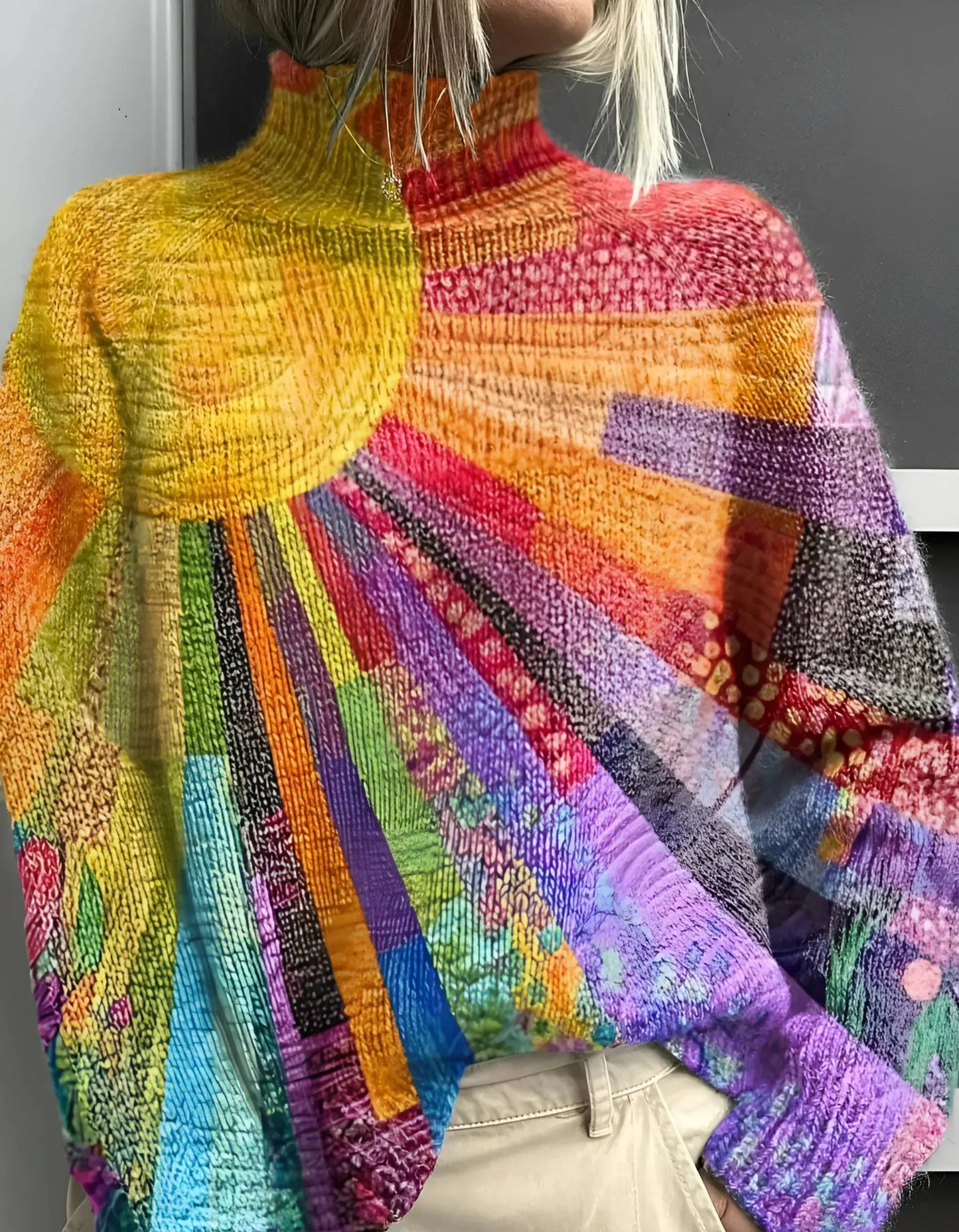 Lilibeth | Bunter Rollkragenpullover