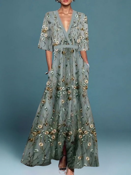 Osenda – Elegantes langes Blumenkleid
