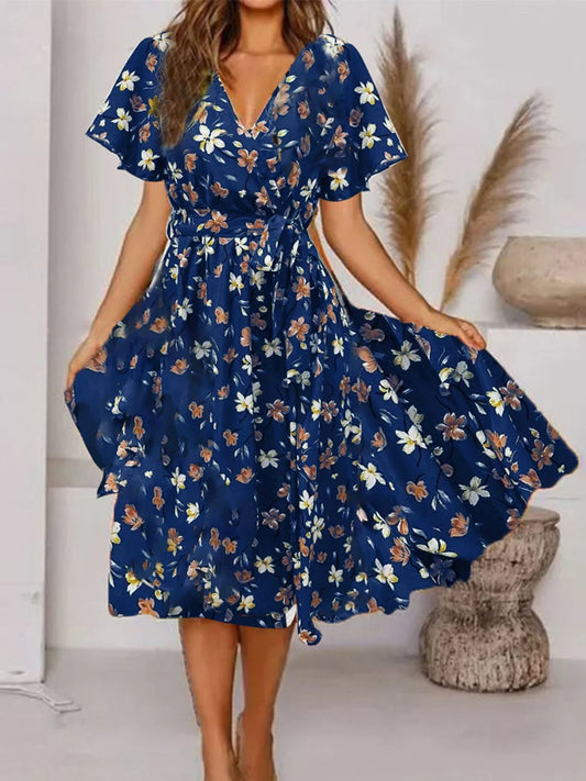 Evy | Elegantes Midikleid mit romantischem Blumendruck