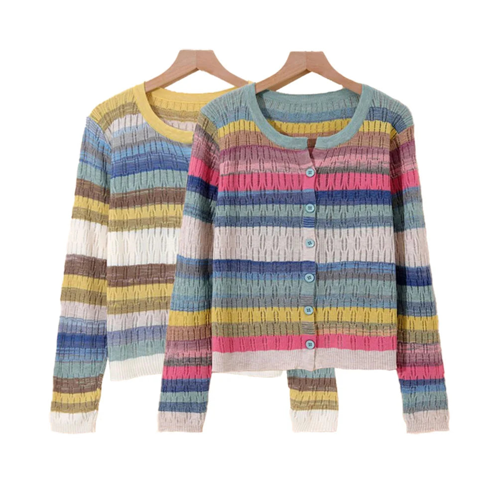 Myrna | Gestreifter Cardigan im Vintage-Stil