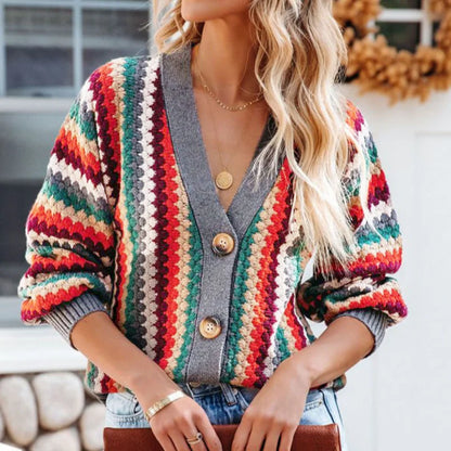 Amalia | Mehrfarbiger Retro-Cardigan