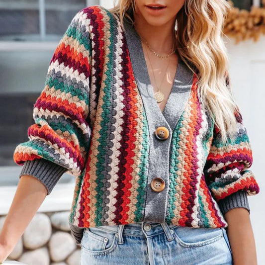 Amalia | Mehrfarbiger Retro-Cardigan