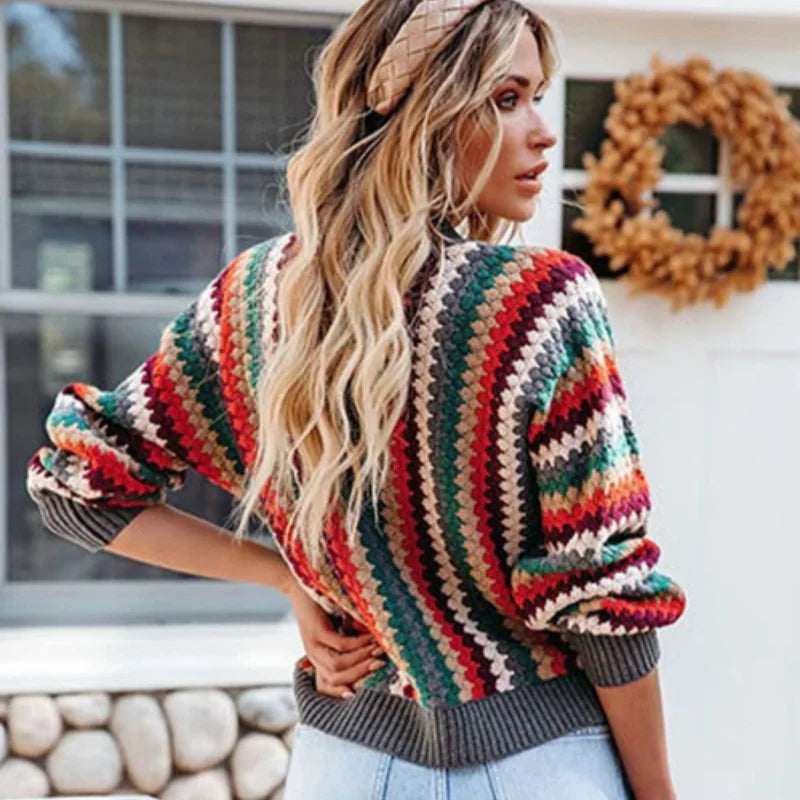 Amalia | Mehrfarbiger Retro-Cardigan