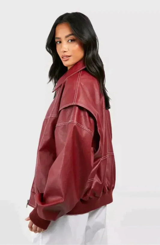 Faye™ – Übergroße Lederjacke