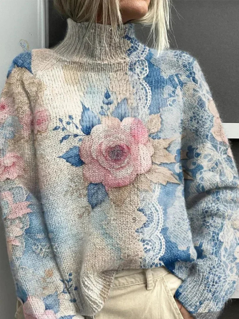 Tess | Eleganter Pullover mit floraler Spitze