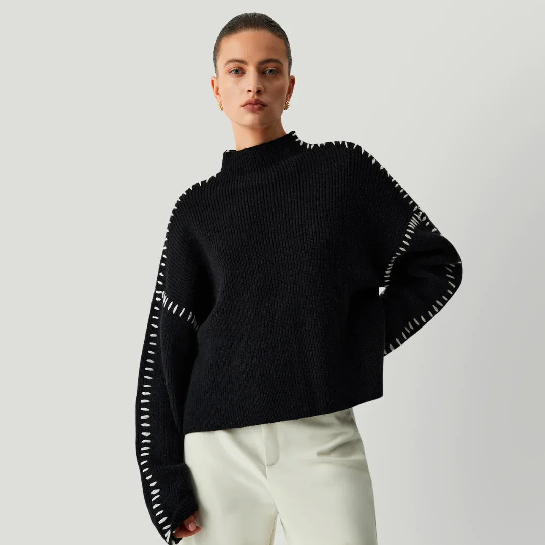 Klara - Locker sitzender Pullover mit hohem Rollkragen