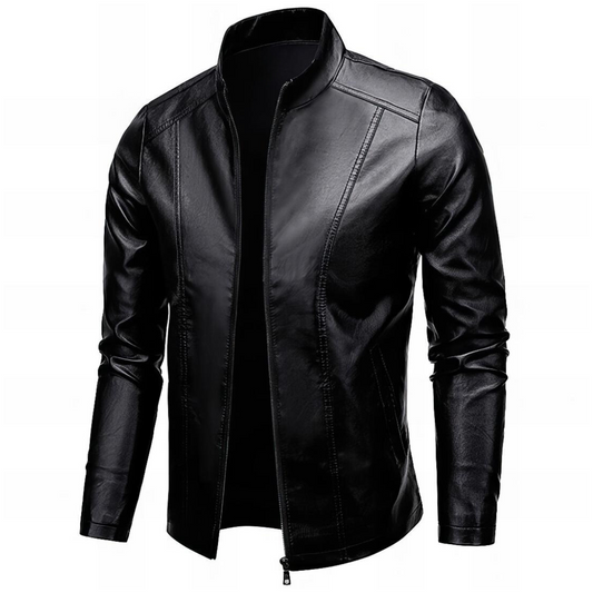 Dominic - Biker-Lederjacke mit Fleece