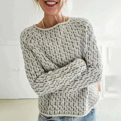 Otilia® – Eleganter grauer Pullover mit U-Boot-Ausschnitt
