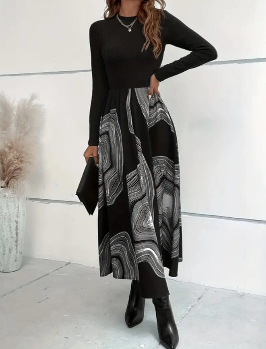 Sylvie | Eleganter Midirock mit kunstvollem Print