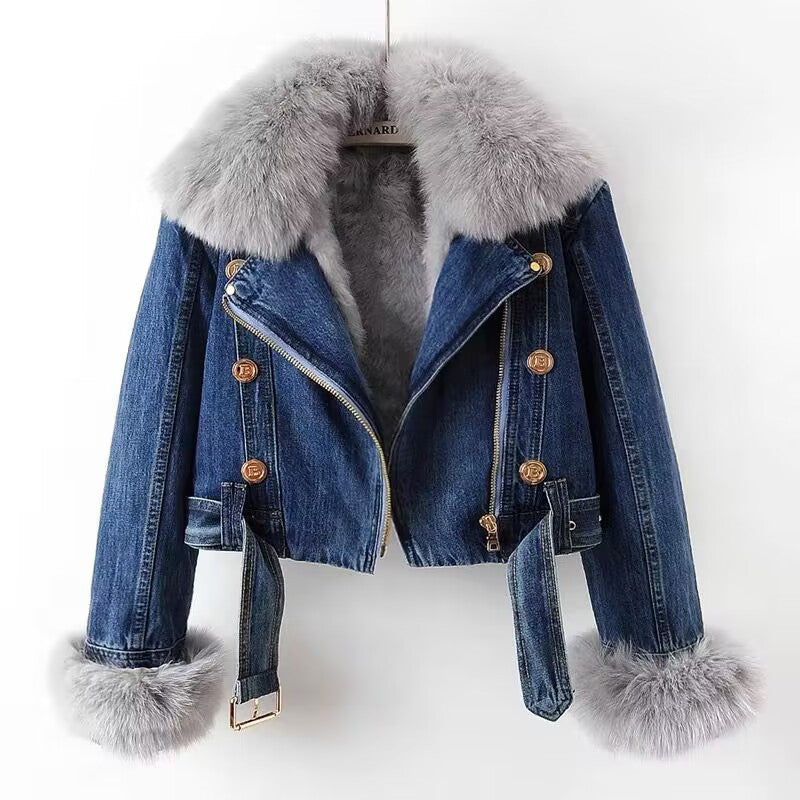 Celeste™ | Bio-Jeansjacke mit Kunstfell